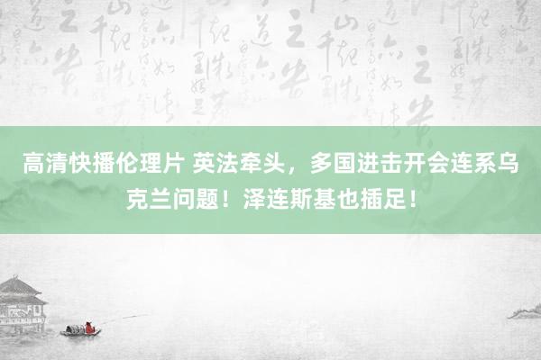 高清快播伦理片 英法牵头，多国进击开会连系乌克兰问题！泽连斯基也插足！