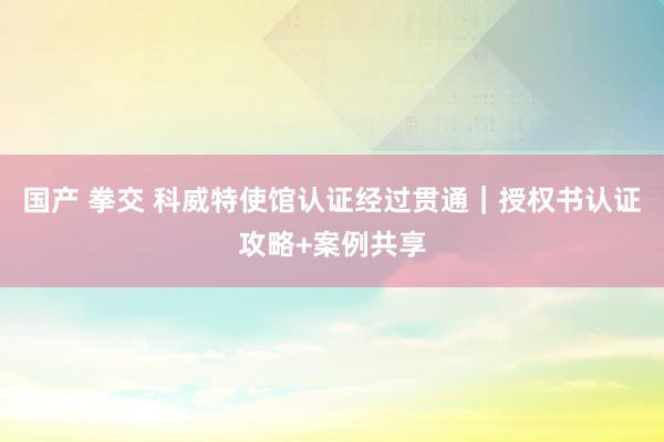 国产 拳交 科威特使馆认证经过贯通｜授权书认证攻略+案例共享